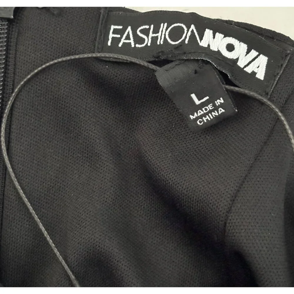 Cutout Halter Dress L Bodycon Plunge Neck Backless Y2K Club Core Night Out Glam - Picture 5 of 14